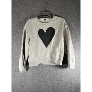Old Navy Sweater Women Small Long Sleeve Cropped Graphic Print Crewneck Pullover